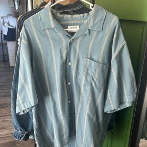 American Eagle Outfitters Blue Striped Men's Shirt